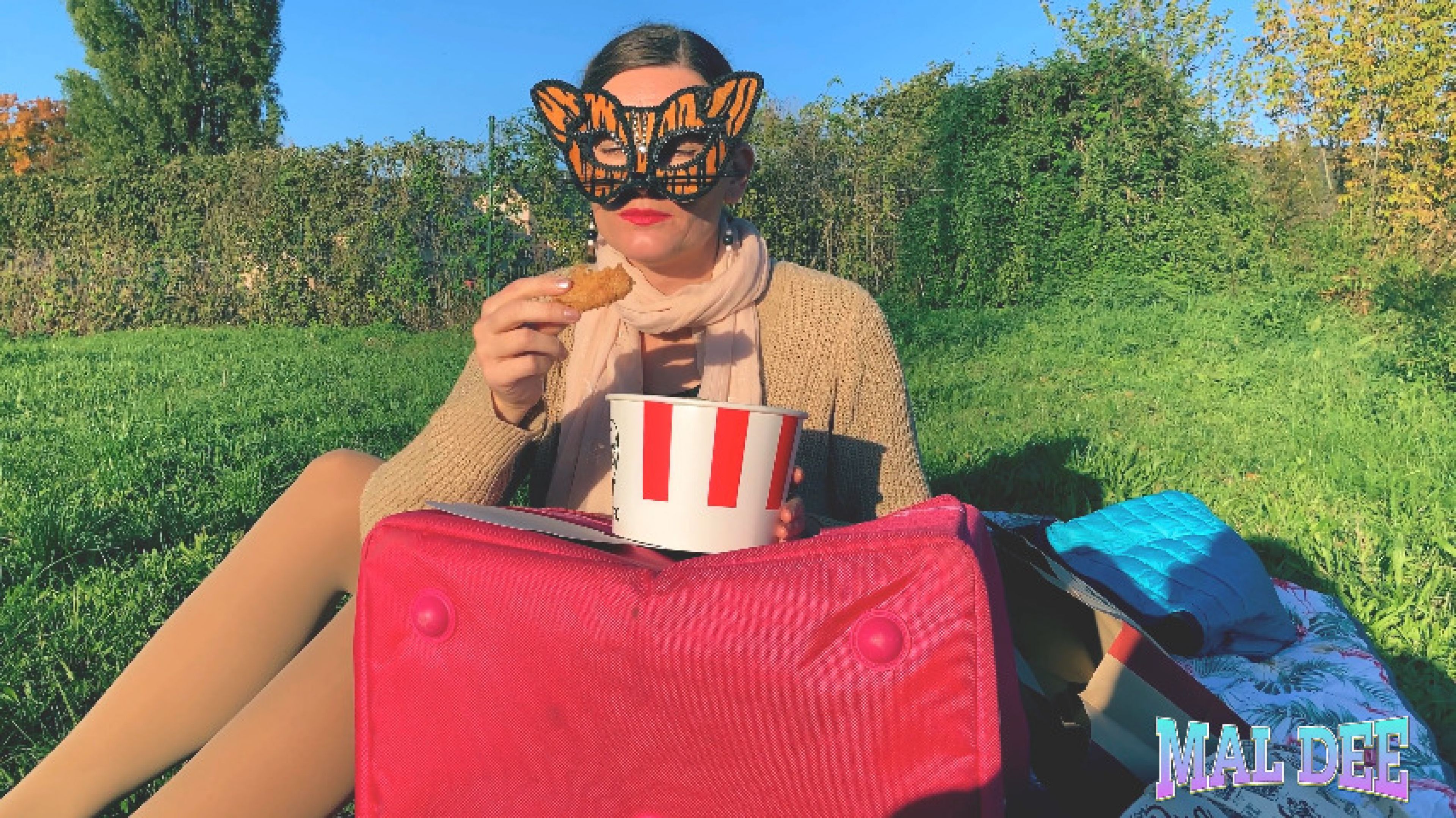 Amish Teacher First KFC Mukbang in Park : Hot Wings n Strips