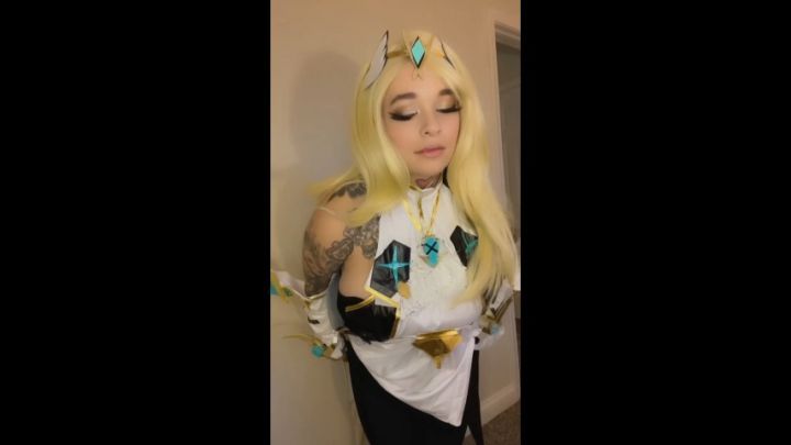 Mythra cosplay) fingering herself for , dildo play