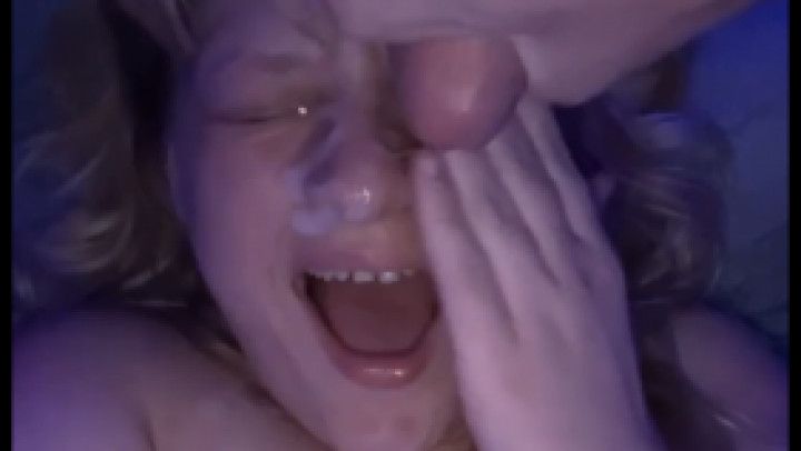 slow mo slutty giggly facial cum in nose