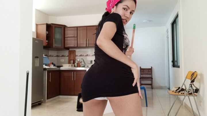 Dancing and cleaning