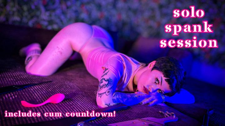 Petite Alt Slut Solo Spanking Session + Cum Countdown