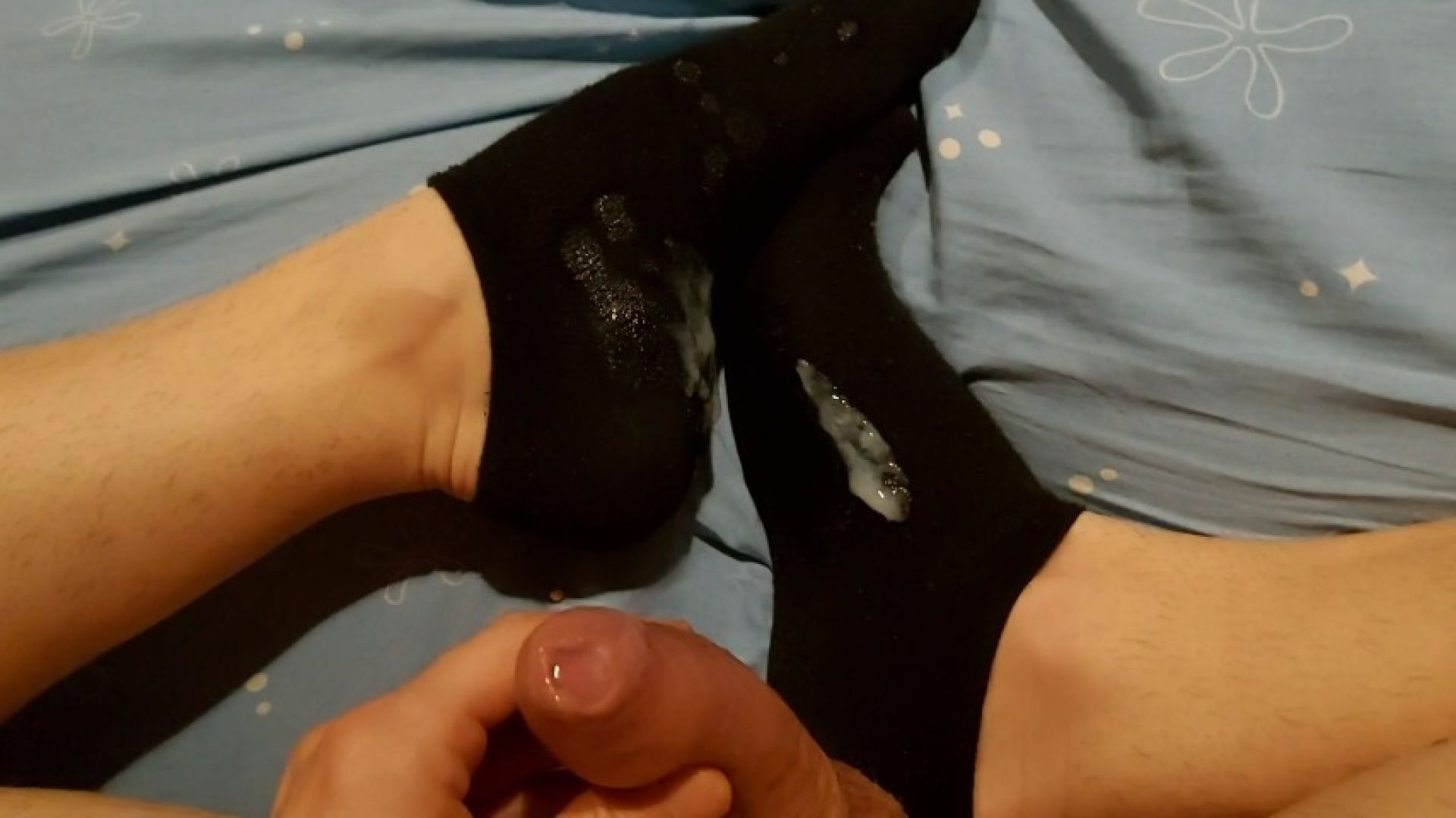 Cumming on my black ankle socks