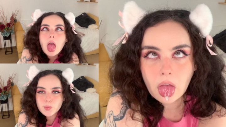 Drooling while doing ahegao