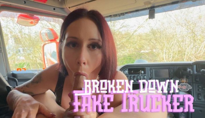 Fake Trucker Makes Latex Slut Cum Walk