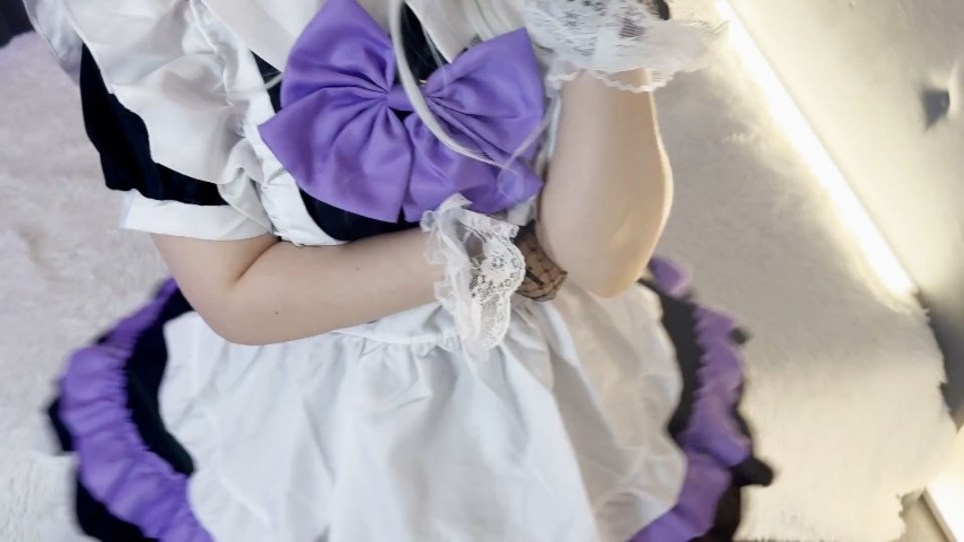 Footjob from a neko maid