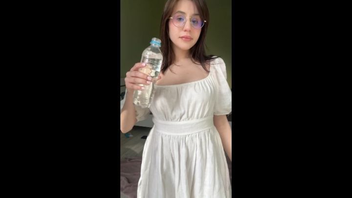 POURS WATER ON HER TITS