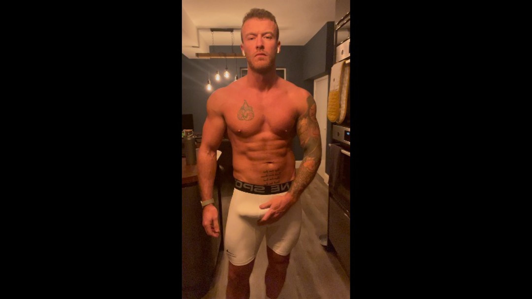 Flexing in Compression Shorts Got Me Far Too Horny