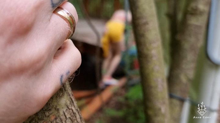 Uncut - Voyeur films me masturbating outdoors