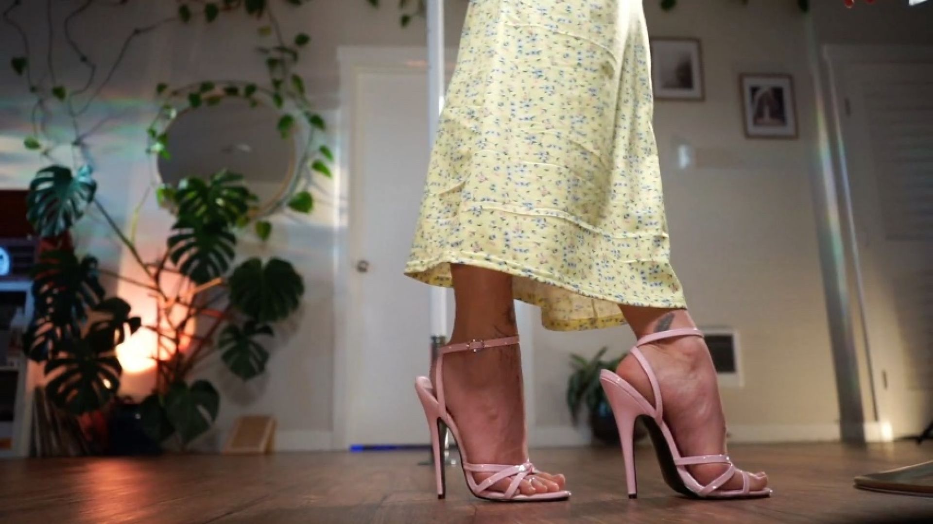 Teasing my my Heels while you watch from down below