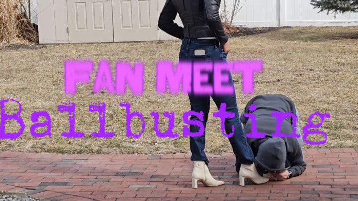 Ballbusting Bianca Humiliating Outdoor Fan Meet