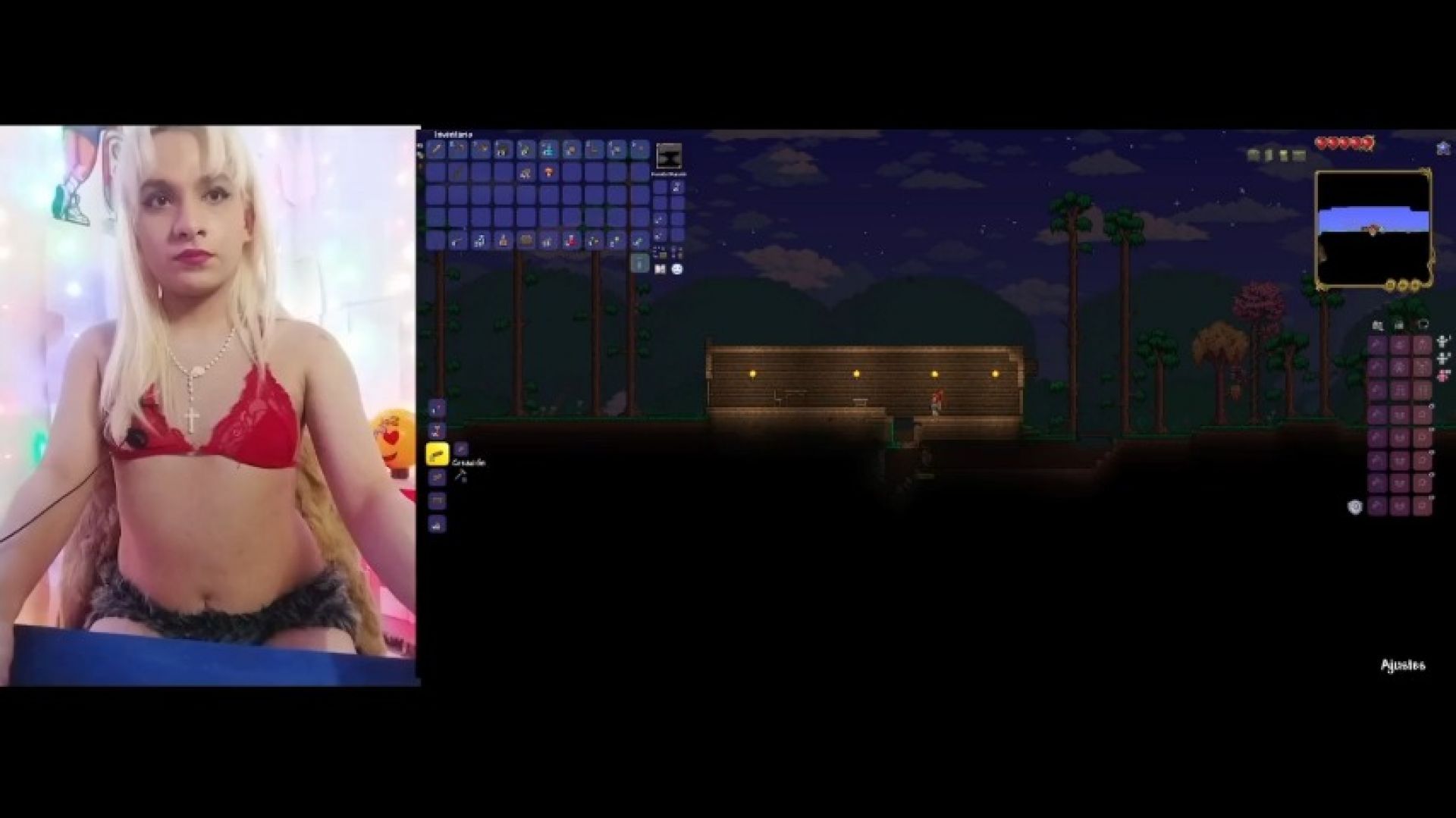 Gameplay serie Terraria ep2 la noche asoma