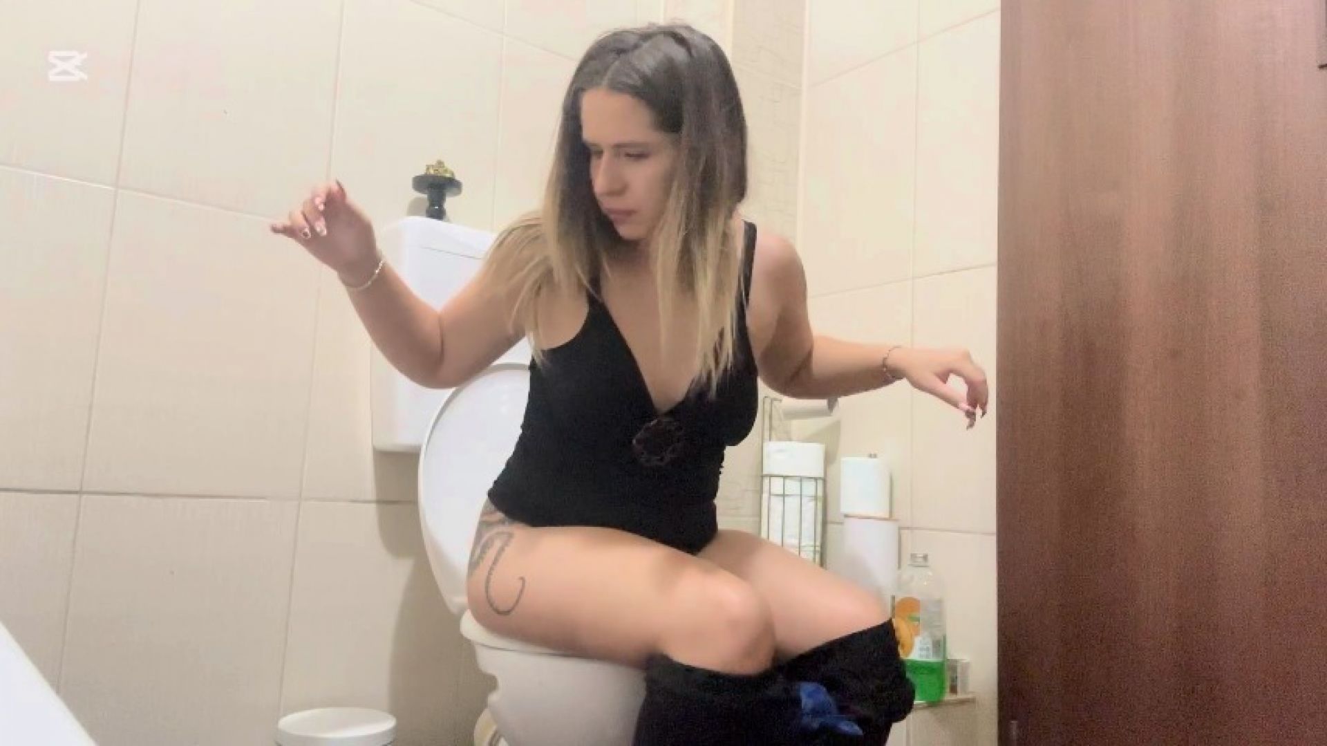 Clogged toilet after toilet dumping