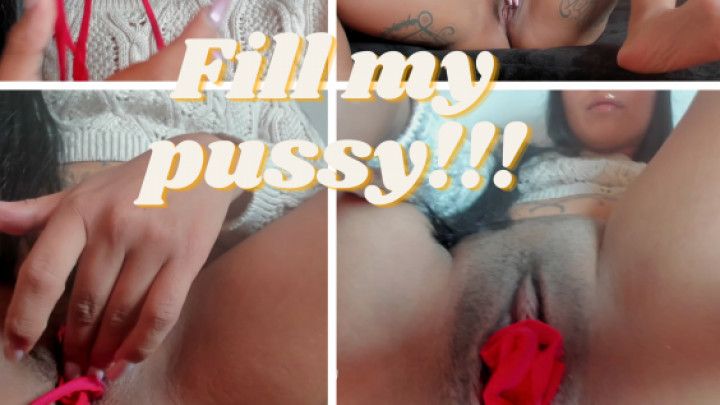 young girl is curious and stuffs herself with her panties