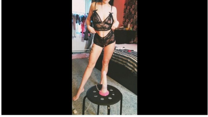 Irish girl uses squirting dildo &amp; cums