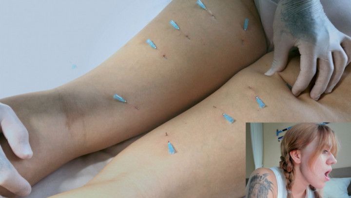 Needle Play with my thighs for the first time