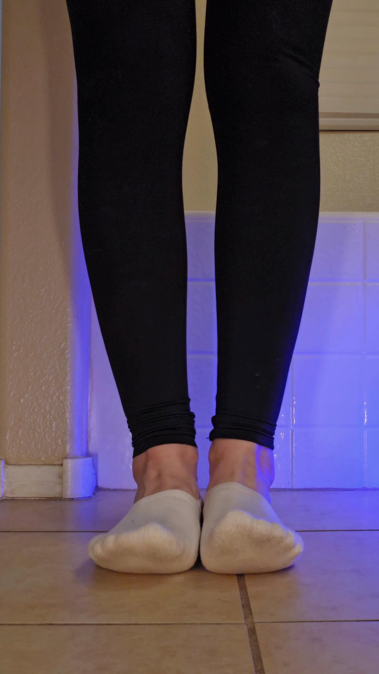 Taking off and picking up my socks with my long toes