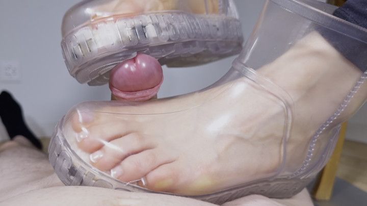 Shoejob with CLEAR UGGS and french pedicure