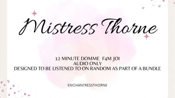 Audio Only Domme F4M JOI with Countdown - 9 of 12