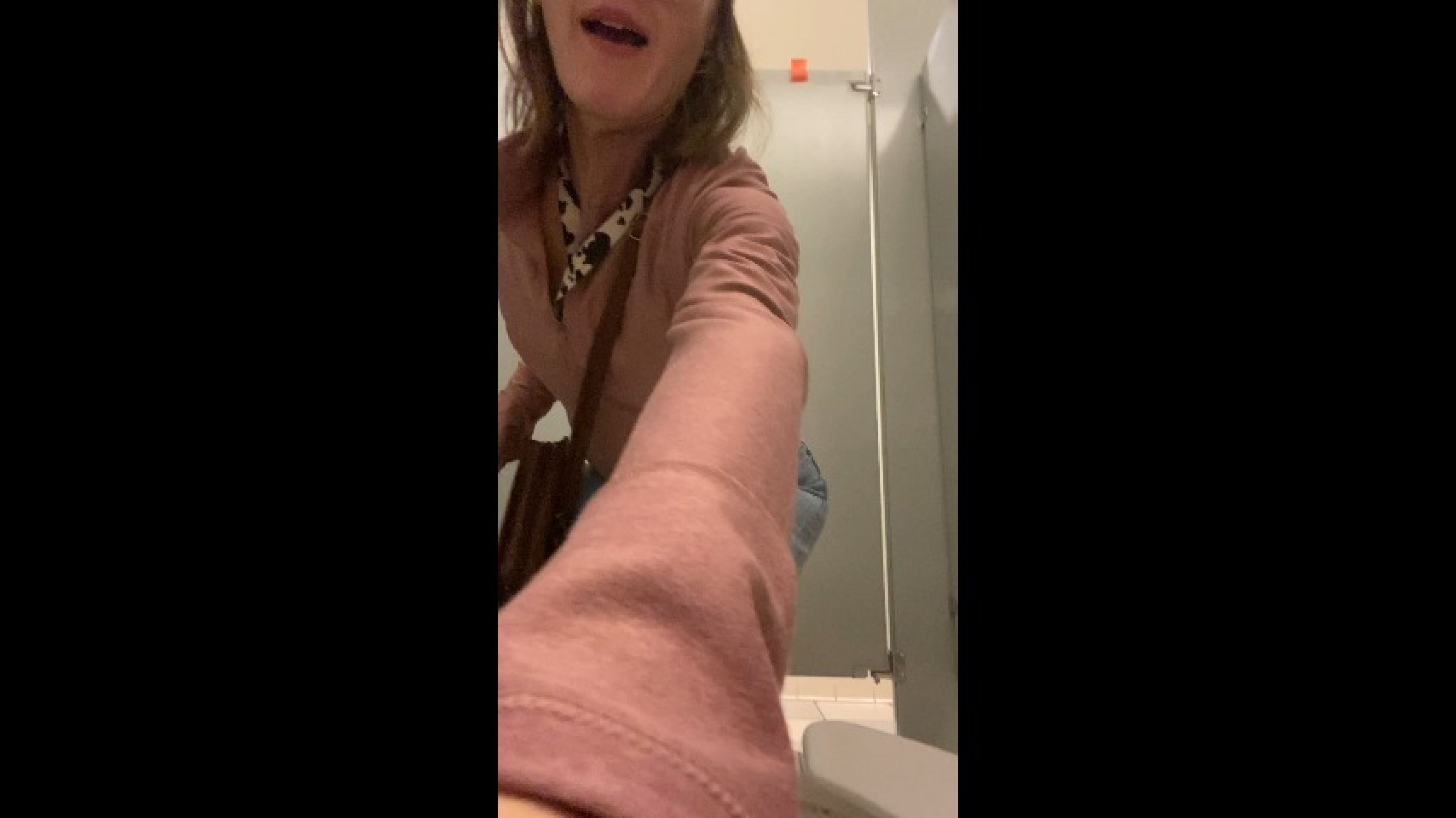Desperate public bathroom pee