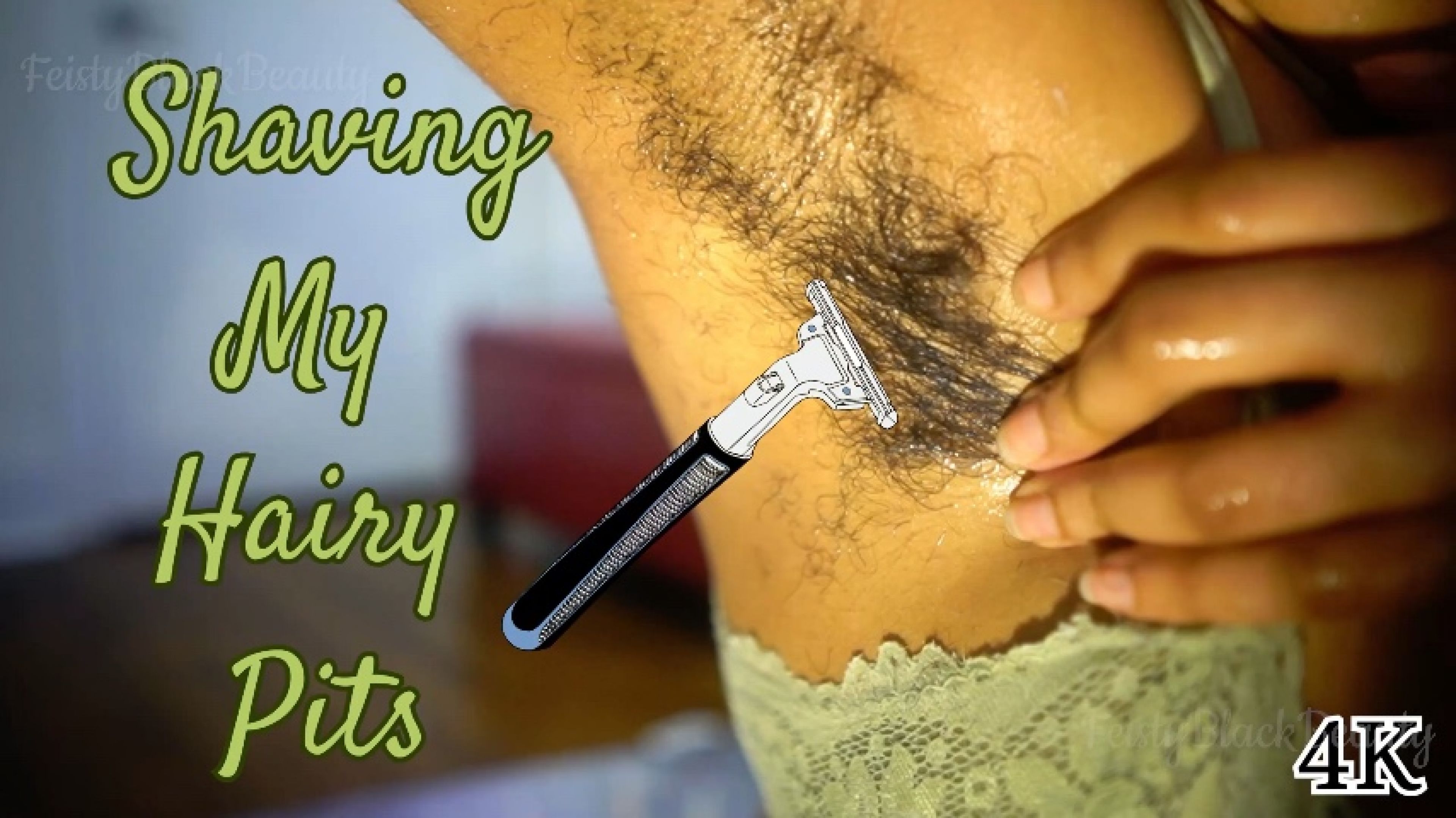 Shaving My Hairy Pits: Ebony Armpit Body Hair Removal 4K