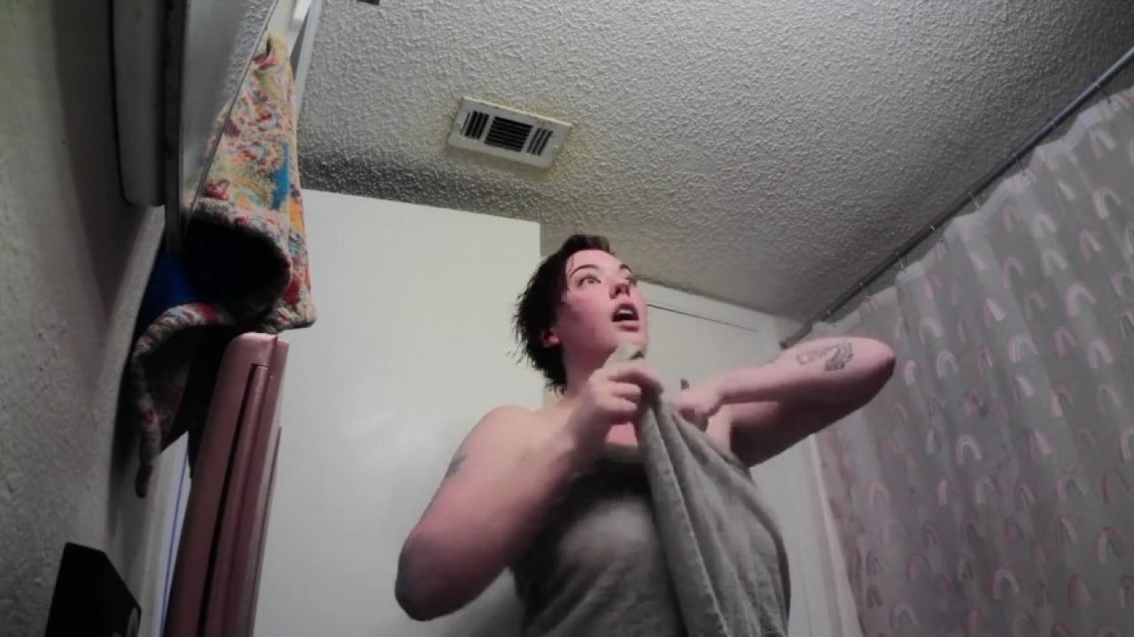 Hidden Spy cam on GF while she gets ready topless