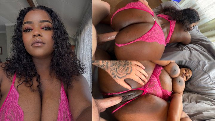 Thick Black Girl Gags Before Getting Filled Up With Cum