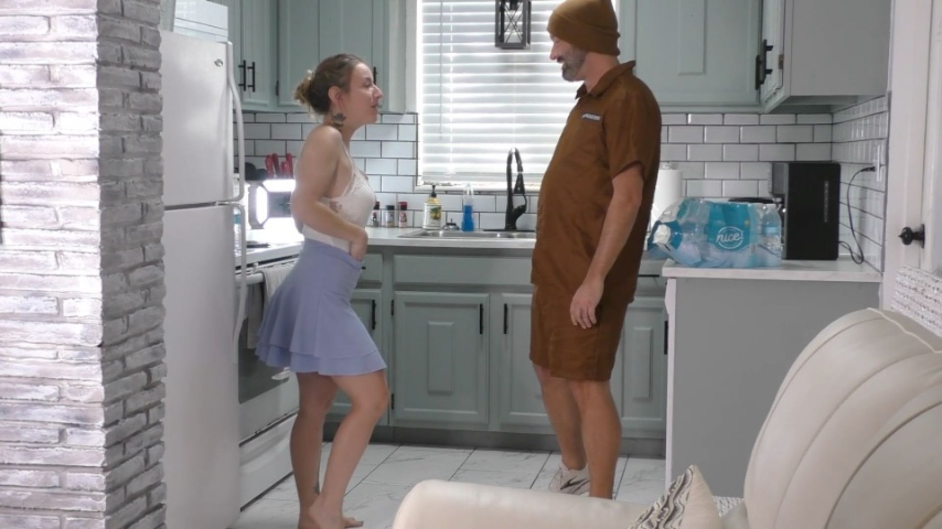 Housewife Misty Rein Gets All Wet From Package Delivery