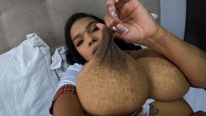 Stretched &amp; twisted milky nipples