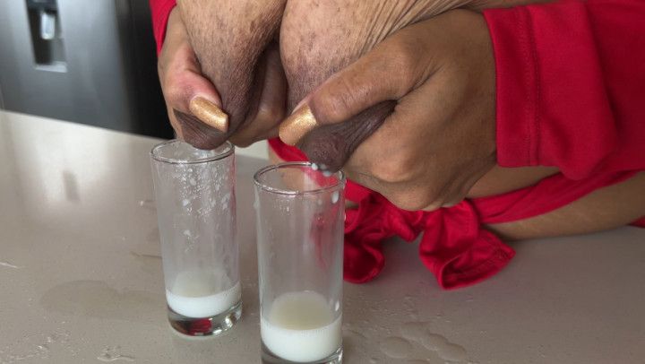 Milk full milk on glass shots