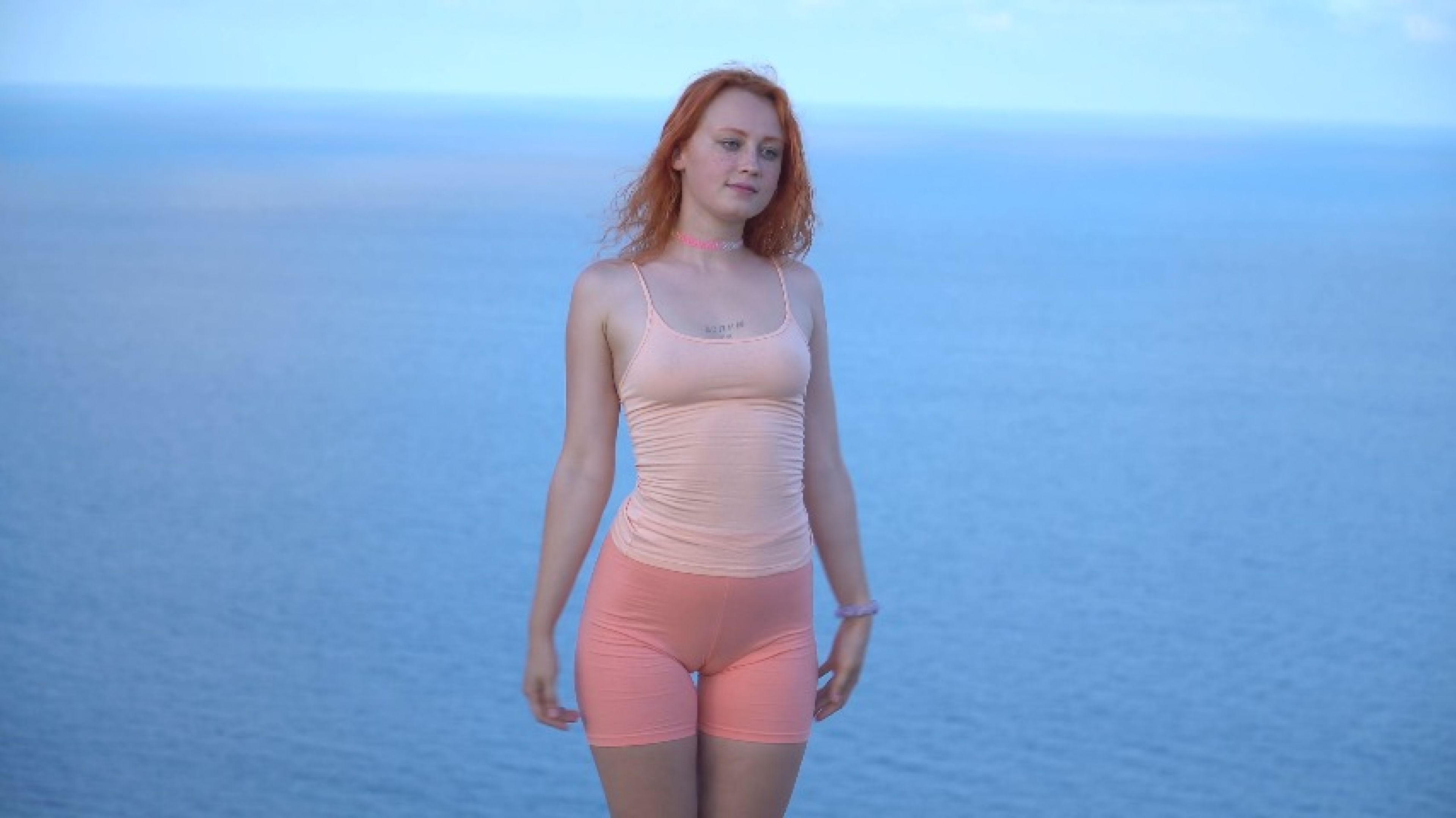 Feet Stretching &amp; Workout. Outdoor Calming Yoga On a Cliff