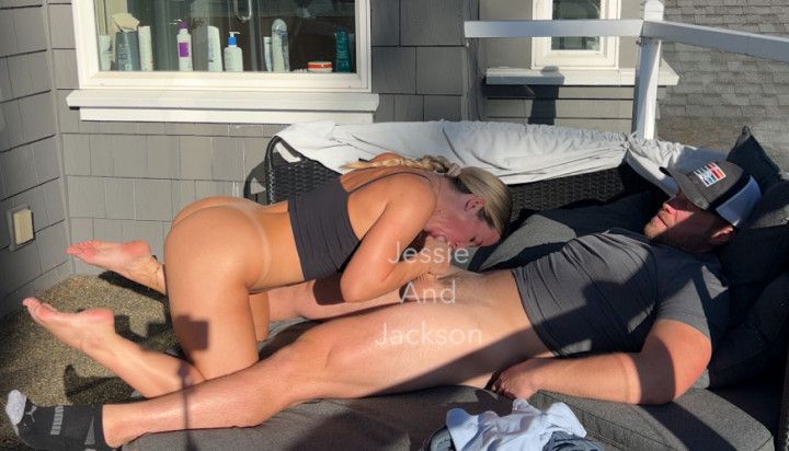 Post workout | Outdoor blowjob &amp; facial | POV