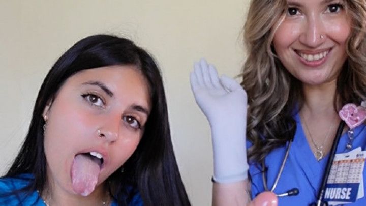 JOI with Bratty Gloved Nurses and Dildo