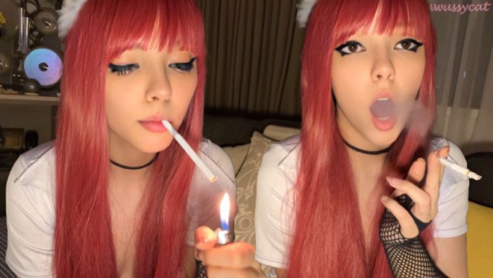 Redhead alt girl smoking for you