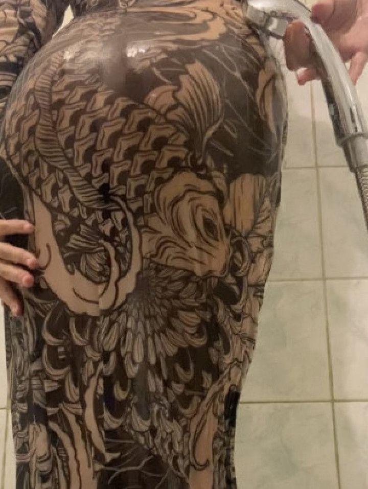 Taking a shower in my lucky fish dress