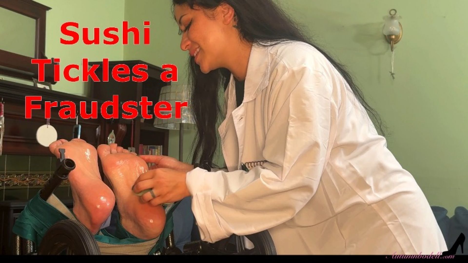Sushi Xhyvette Tickles a Fraudster Female Foot Tickling Male