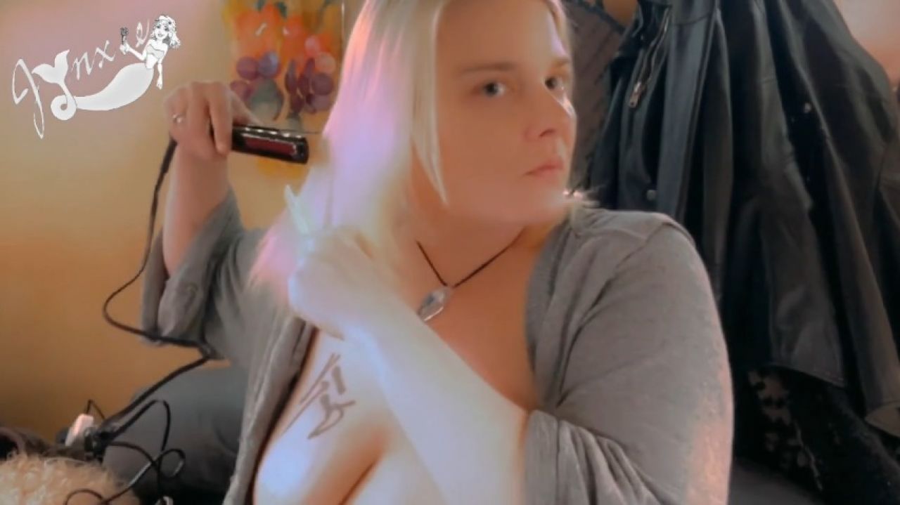 Blow Drying and Flat Ironing My Hair Topless