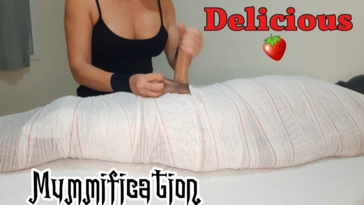 Part1 MUMMIFIED Handjob with interruption of cum for two min