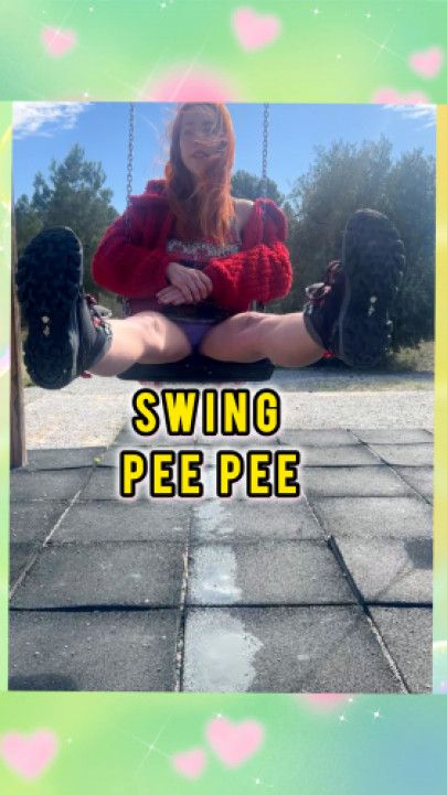 Peeing Panties on the Swing at the Park