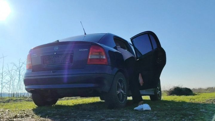 shaking and bouncing the car while i dance in it, barefoot