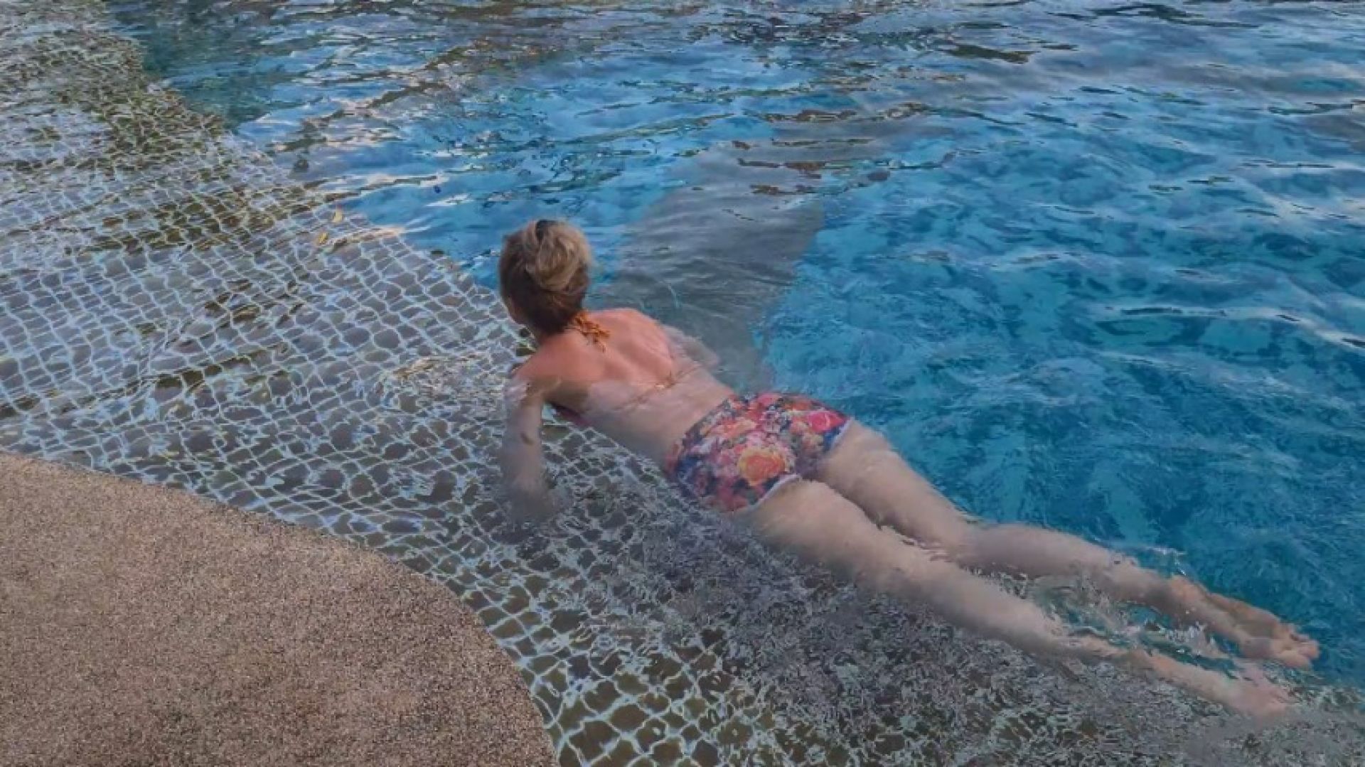 swimming in the pool