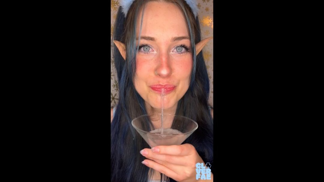 Clover Makes a Nasty Spit Martini before Drinking It