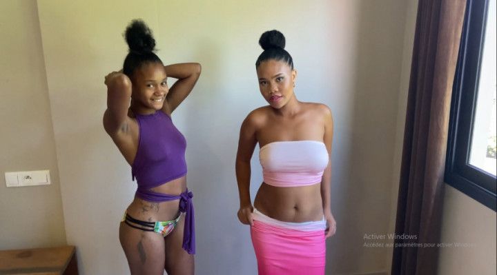 Threesome with two cute black girls