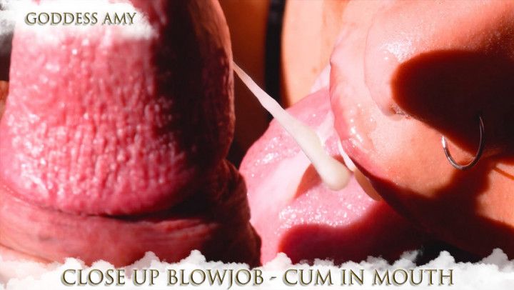 Close up blowjob cum in mouth - Brazilian cumslut Amy Hart