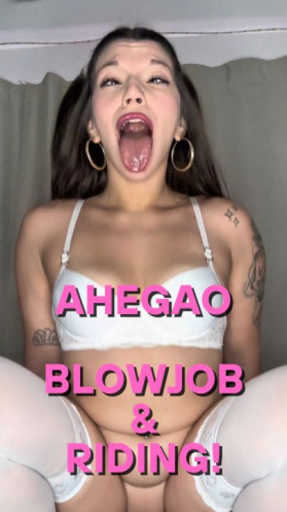 AHEGAO SLUT BLOWJOB AND RIDING