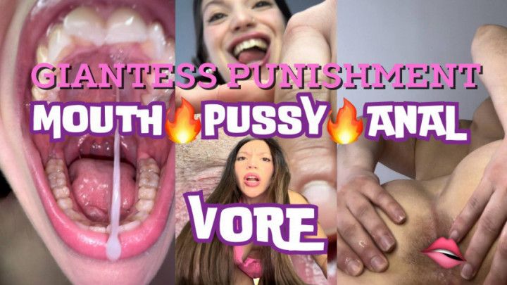 GIANTESS PUNISHMENT. MOUTH, PUSSY AND ANAL VORE