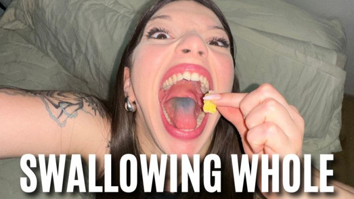 EVIL GIANTESS SWALLOWS TINIES WHOLE MOUTH OPEN