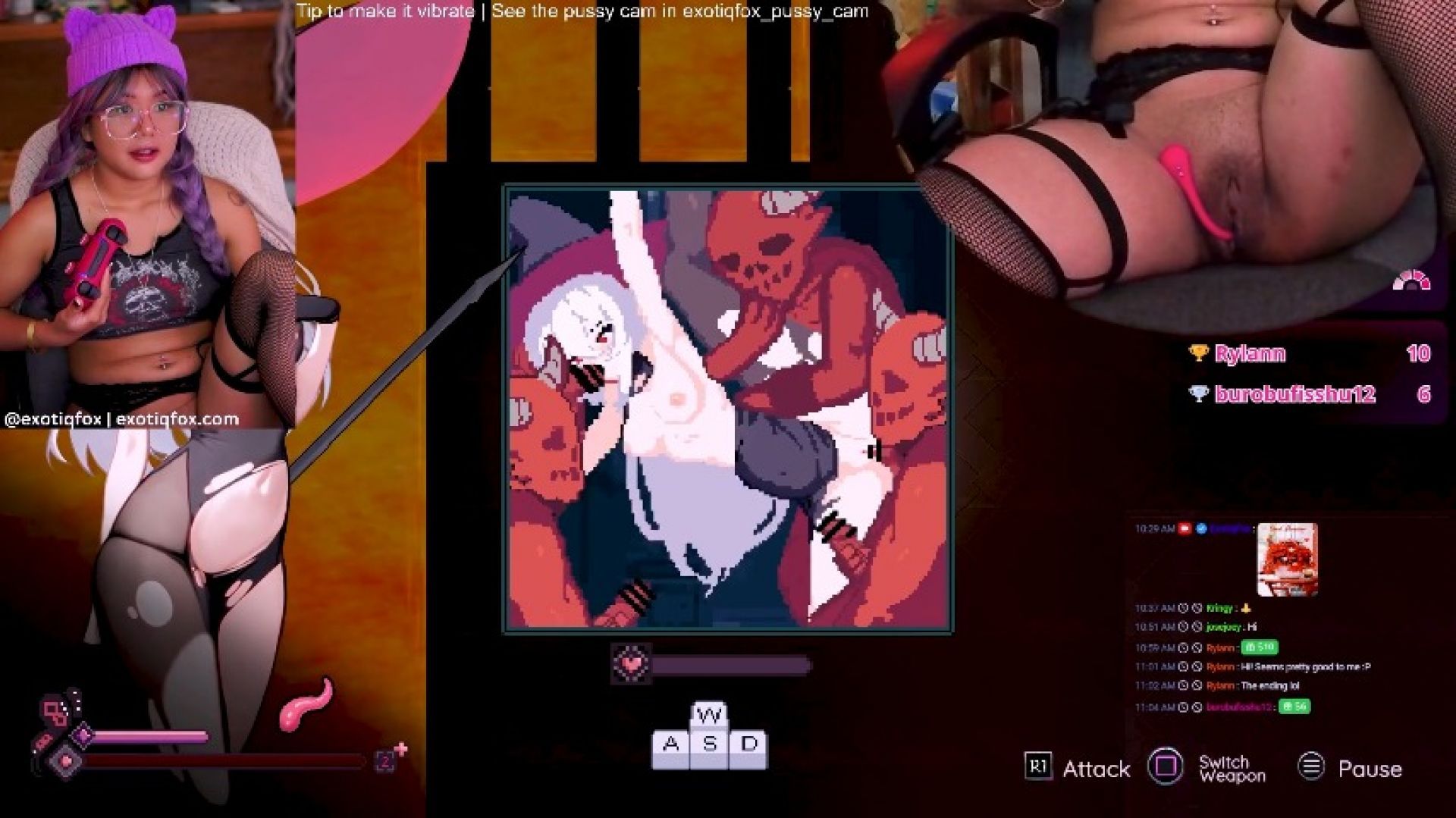 Cute Nerdy Asian Girl Gets Off to Witch Hentai Monster Game