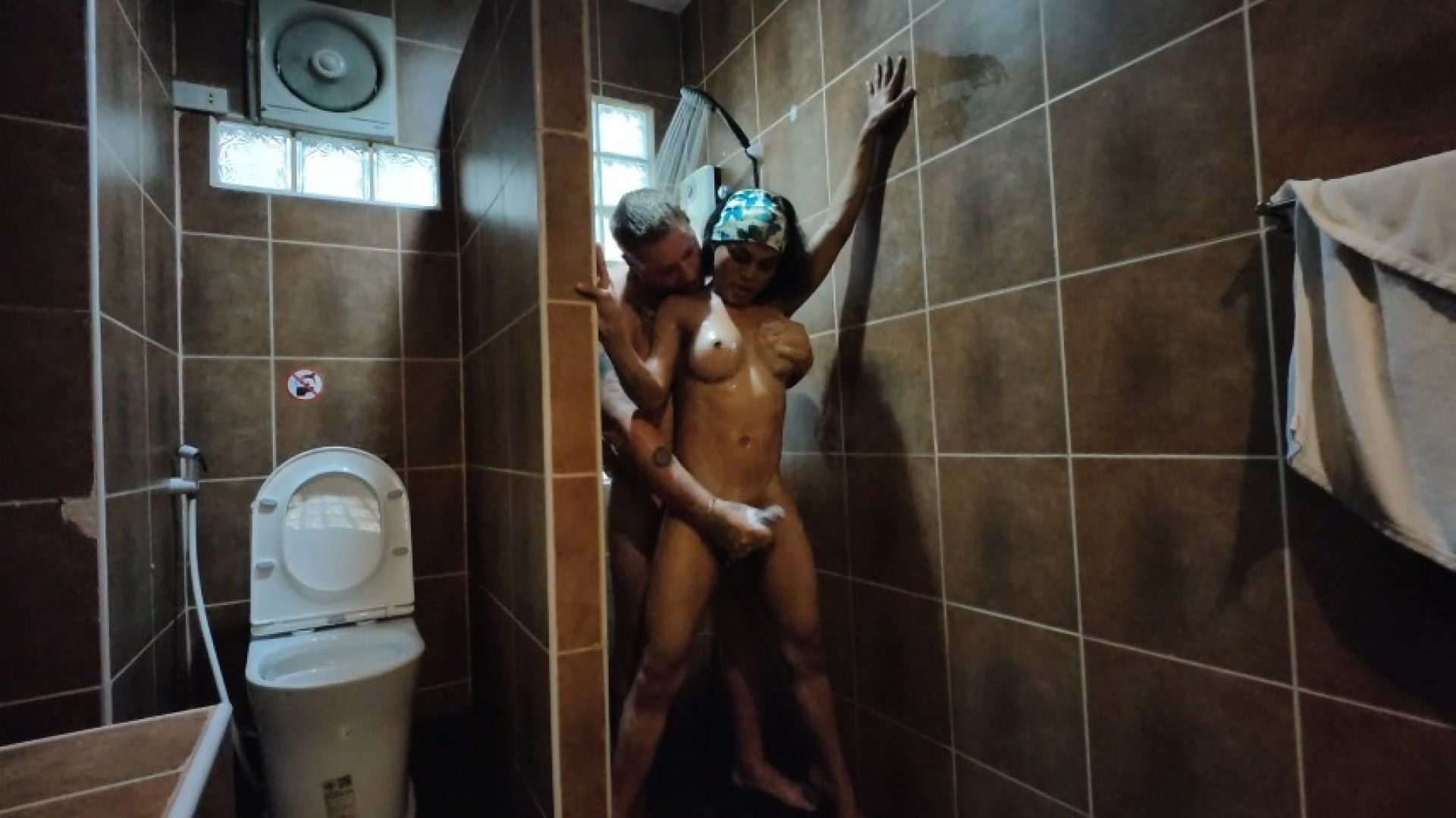 JImbob and Ladyboy Moana Fuck in The Shower