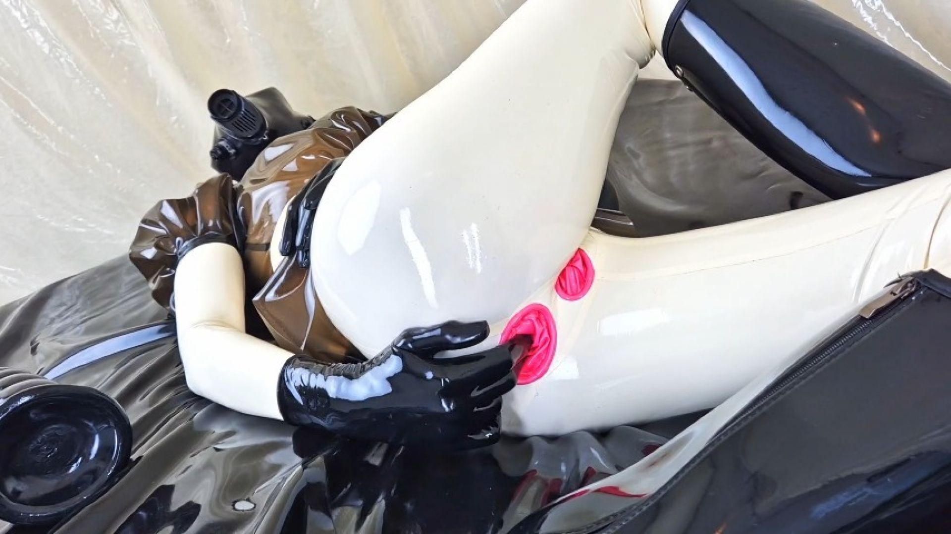 Anal-only play in full latex