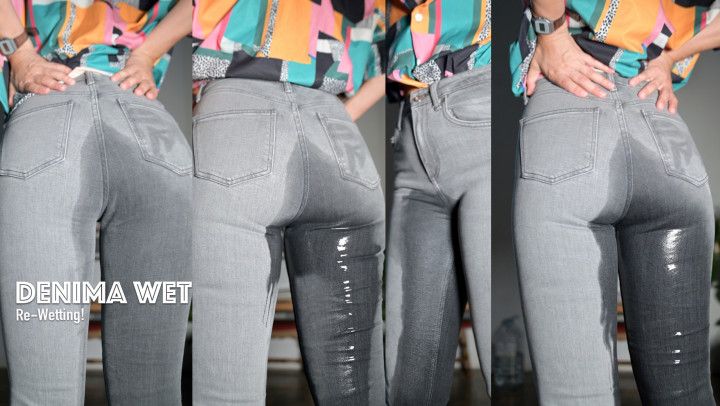 Pt 2. Re-wetting new jeans after friends went home